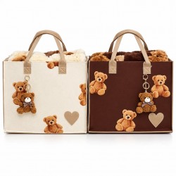 Coperta Plaid Matrimoniale 200x220 Pile Sherpa + Borsa e Portachiavi