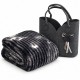 Coperta Plaid Matrimoniale a Costine 200x210 Pile Coral + Borsa Feltro
