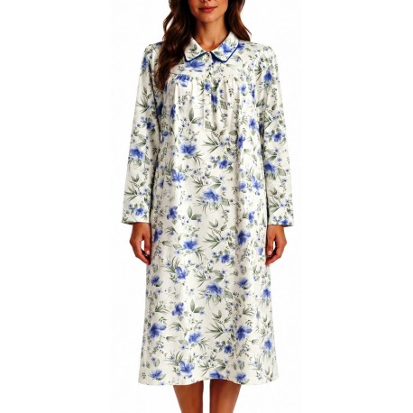 Camicia da Notte Donna Linclalor Caldo Cotone Con colletto