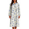 Camicia da Notte Donna Invernale Linclalor Caldo Cotone Con colletto