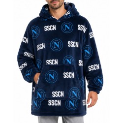 Plaid Poncho TV Maniche Cappuccio SSC Napoli Felpa Coperta Pile Hermet Unisex