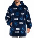 Plaid Poncho TV Maniche Cappuccio SSC Napoli Felpa Coperta Pile Hermet Unisex