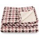 Coperta Plaid Invernale INFIORE 125x180 cm Pile e Sherpa Agnellata Pied-de-Poule
