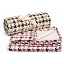 Coperta Plaid Invernale INFIORE 125x180 cm Pile e Sherpa Agnellata Pied-de-Poule
