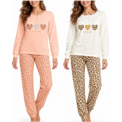 Pigiama Donna Invernale Kissimo Caldo Cotone Animalier