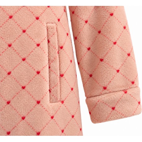 Vestaglia Donna Invernale Caldo Pile Coral Cerniera e Tasche