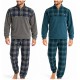 Pigiama Tuta Uomo Invernale Pile Zip Scozzese