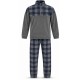 Pigiama Tuta Uomo Invernale Pile Zip Scozzese