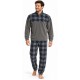 Pigiama Tuta Uomo Invernale Pile Zip Scozzese