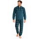 Pigiama Tuta Uomo Invernale Pile Zip Scozzese