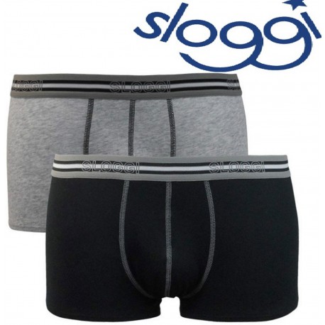 Due boxer SLOGGI match cotone strech SHORT bipack